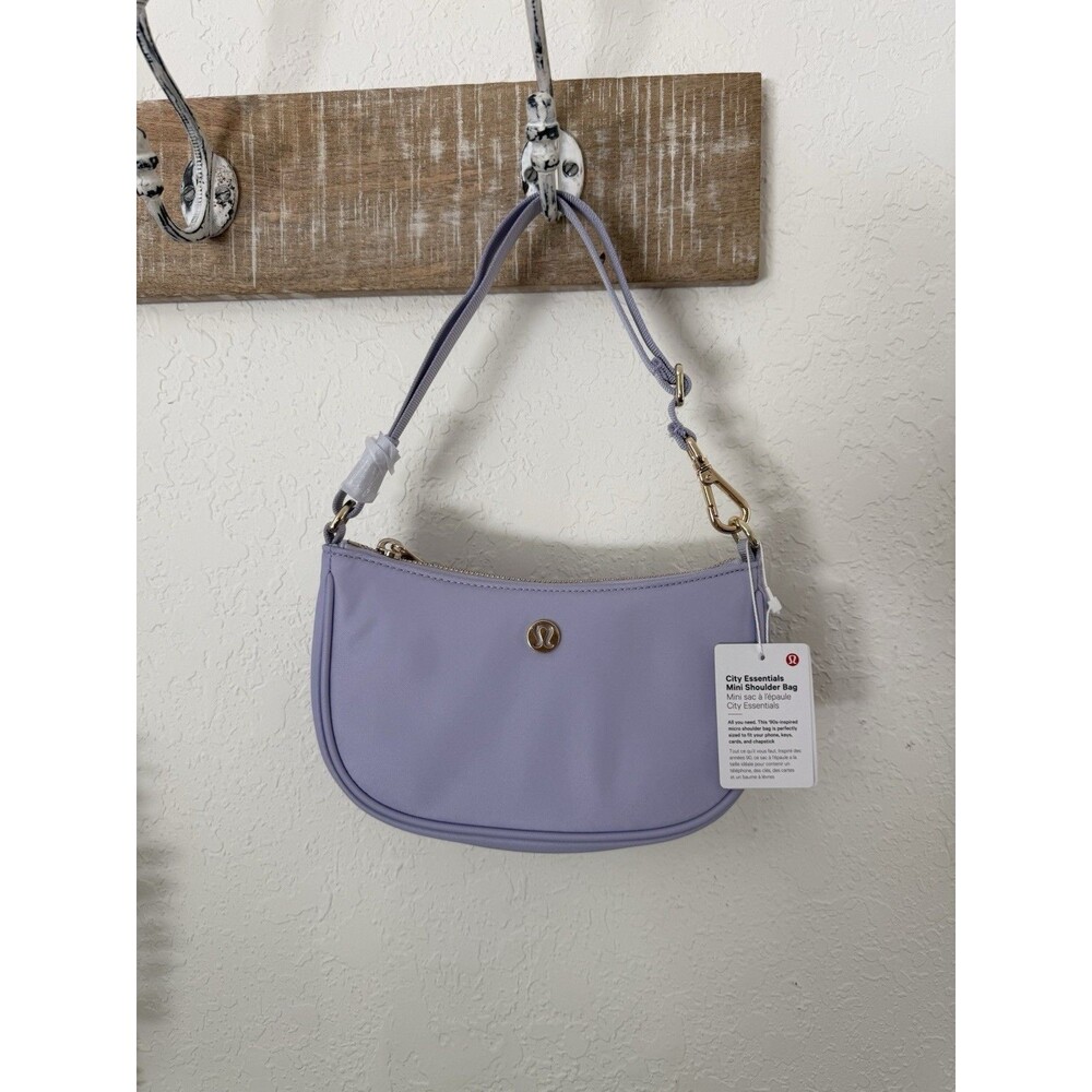 Lululemon City Essentials Mini Shoulder Bag Lavender Purple Gold Hardware NWT